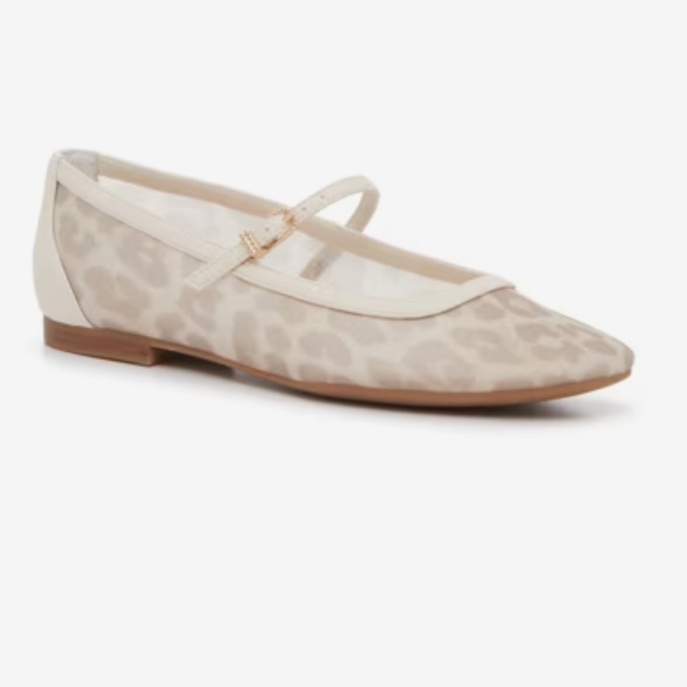 Dolce Vita Mesh Leopard Print Mary Jane Flats